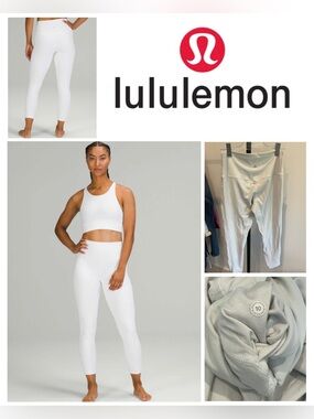 🍋 Lululemon Align High-Rise Pant Legging Yoga White Size 10 🍋